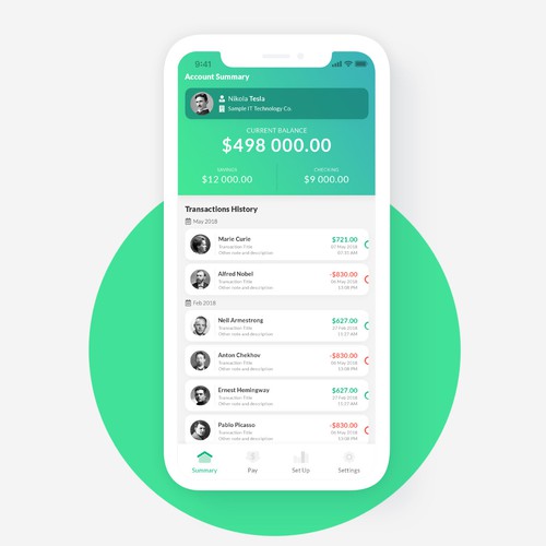 Accounting iOS App design