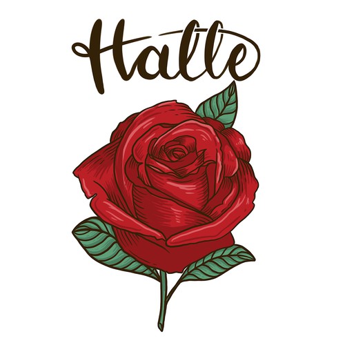 Halle rose illustration 