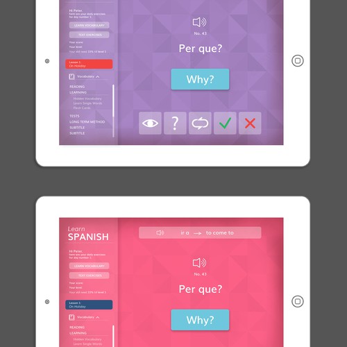 Design for language learning app