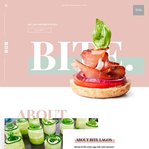 Africa based catering company webpage design