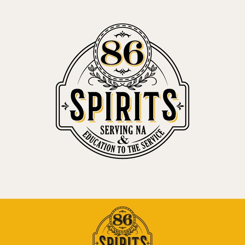 Vintage Retro badge non alcoholic spirits drink logo design