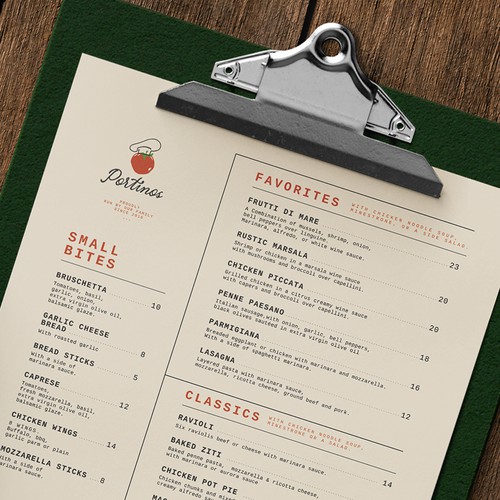 Design Italian Restaurant Menu 