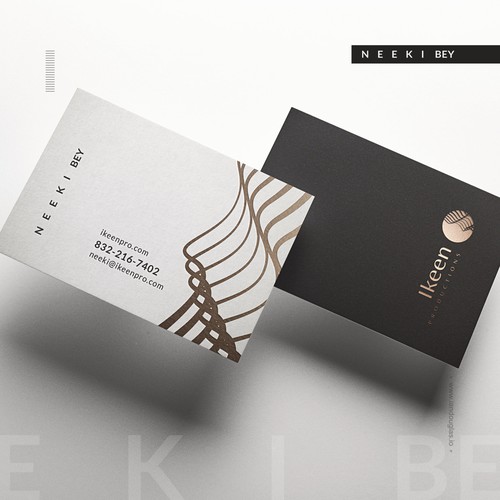 Clean, minimalist business cards for event production company