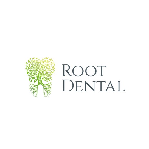 Logo available for customisation and sale.Dentist logo with a tree