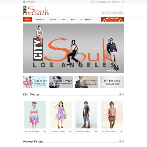 Homepage Design for Ecommerce Company - Apparel Website