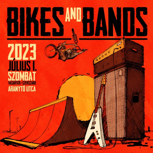 Bikes and Bands Event Poster
