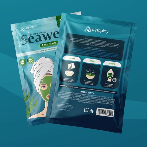 Seaweed facemask packaging