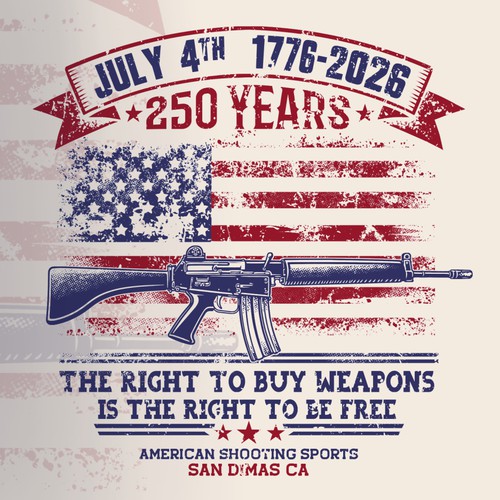 July 4th T Shirt for Gun Shop