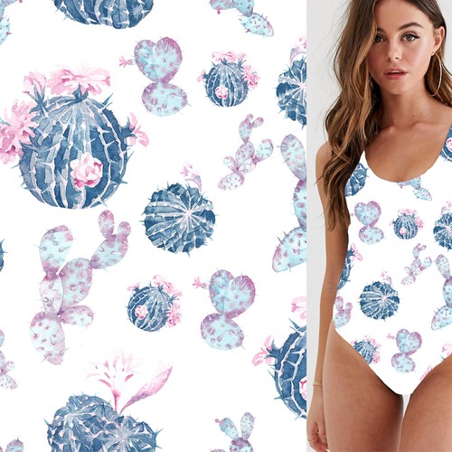 Cactus Print for Swimwear Fabric