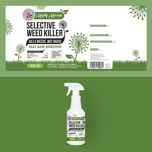 Spray bottle label for lawns