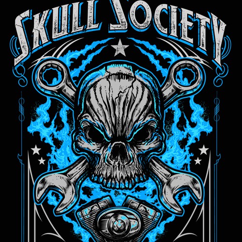 Skull Society biker T-shirt