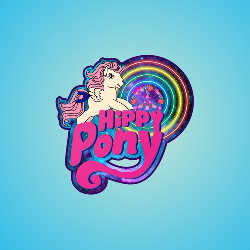 cartoon character logo for hippy pony