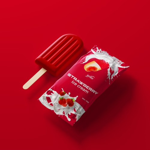 Strawberry Ice Cream Packaging Design