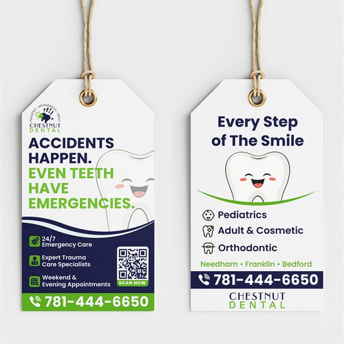 Dental Clinic Promotional Hang Tag Design