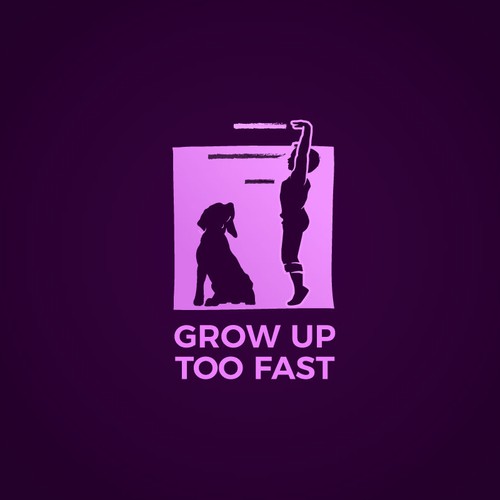 Creative studio logo to illustrate growing up too fast!