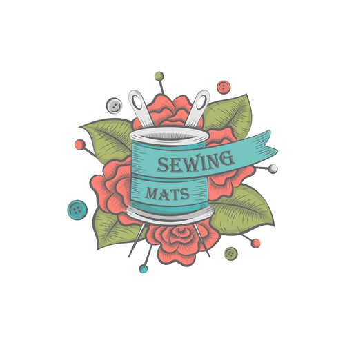 artistic logo for sewing business