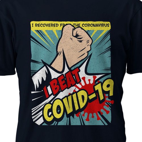 I beat covid-19 t shirt design