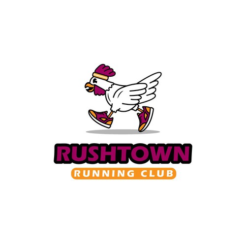 Running Club with Chicken Mascot