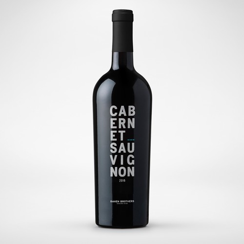 Typographic red wine label