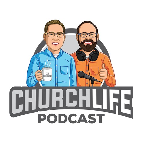 cartoon logo for Church Life Podcast