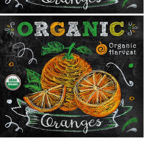 Label design for oranges fruit bags