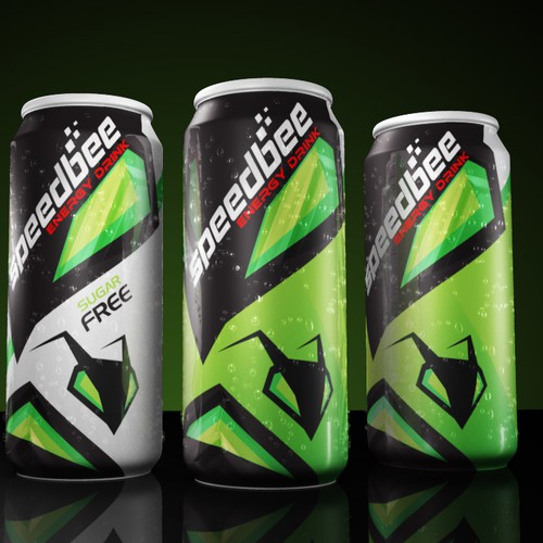 Create a clean catchy energy drink can label
