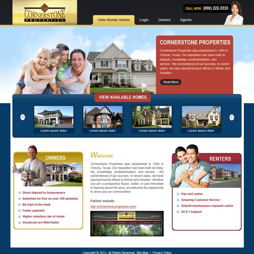 website design for Cornerstone Home Rentals