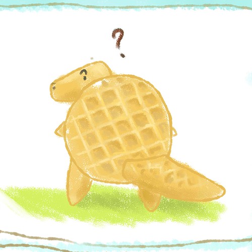 Create a lovable illustration of a "Crocodile Waffle" for a hilarious new children's book