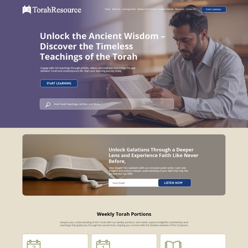 Web design for torah resource