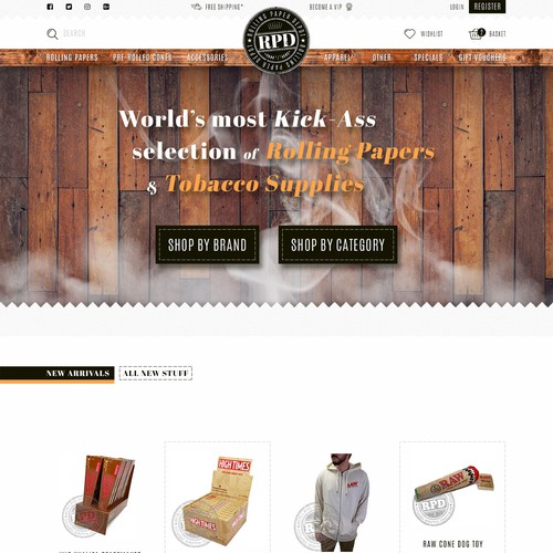 Website redesign for Tobacco supplier