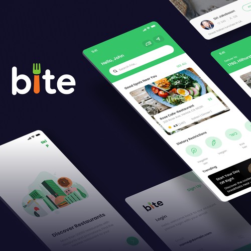 Bite - Food delivery mobile application UI/UX design