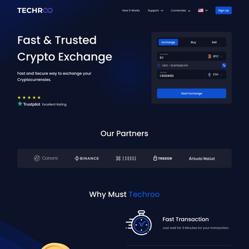 Techroo Crypto Exchange Website