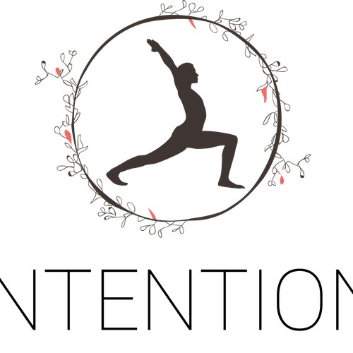 Bohemian style logo for intention yoga