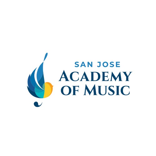 Music Academy Logo Concept (Bird + Treble Clef)