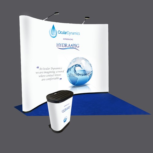 Create a conference booth for a contact lens coating company