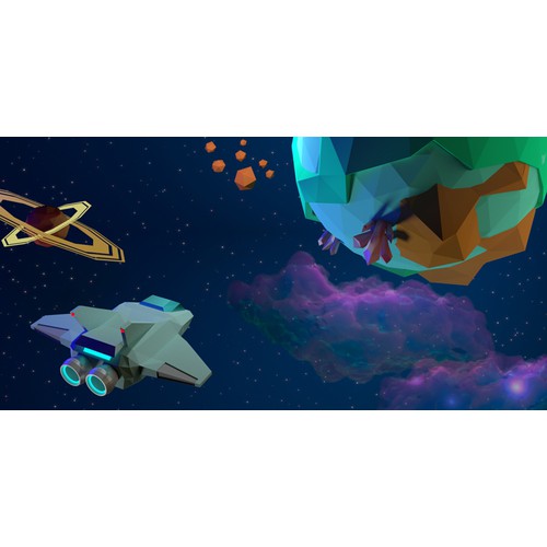 Low poly space scene
