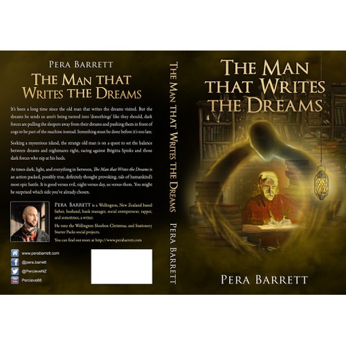 Book cover for fantasy novel: The Man That Writes the Dreams