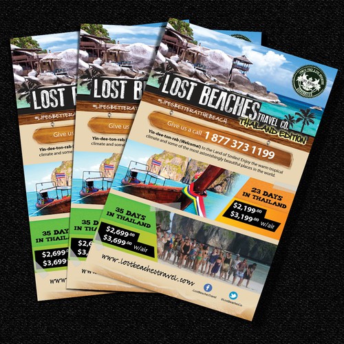 Flyer design for Lost Beaches Travel