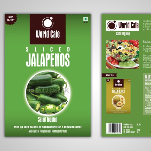 Product Label for 'World Cafe' - Salad Toppings