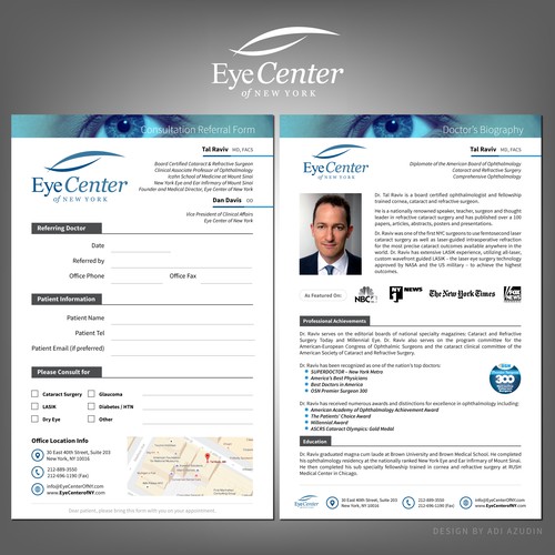 Flyer & Form for Eye Center of New York