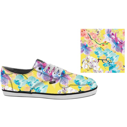 Design floral prints for shoes