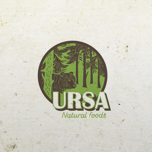 Linocut style logo for food company