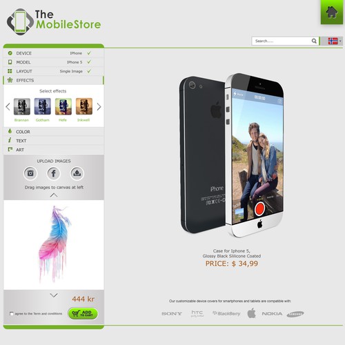 Design a mobile case designing tool