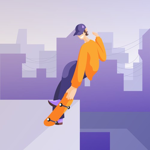 Skateboy Flat Illustration