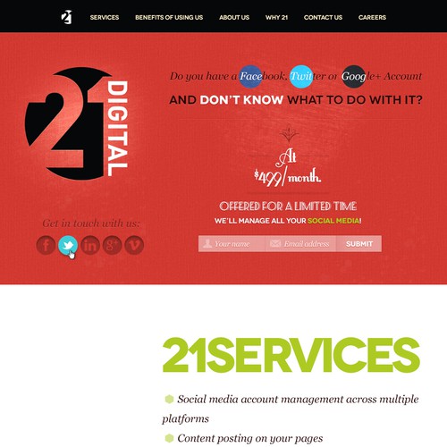 Help 21Digital with a new website design