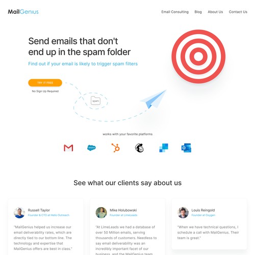 Website and email tool design for a technology company