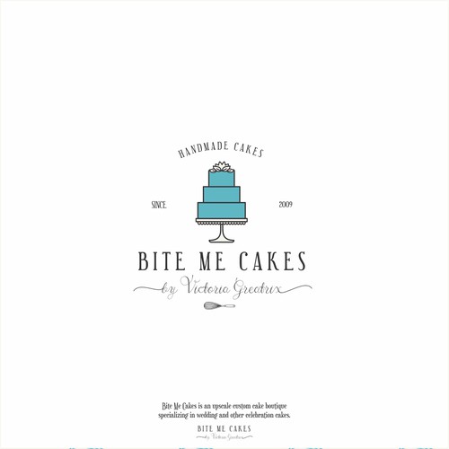 Upscale custom cake boutique logo design