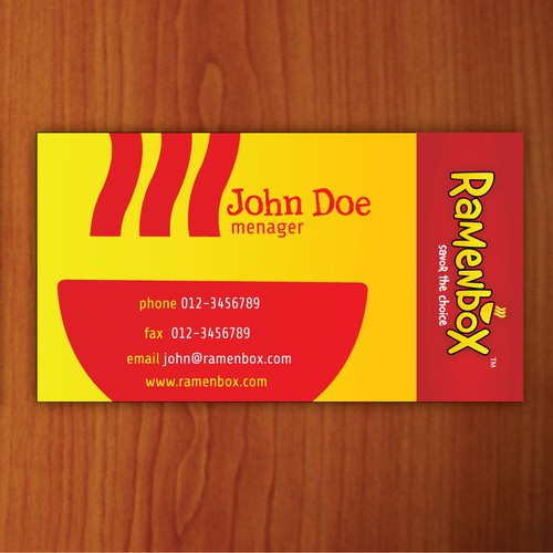 Ramenbox.com business cards (logo provided)