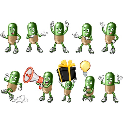 Mascot winner poses