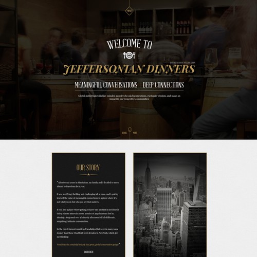 Homepage design for Jeffersonian Dinner